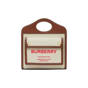Pre-owned BURBERRY CANVAS Tote Bags Pocket bag with two color detachable and adjustable shoulder strap, combined with leather, tote bag