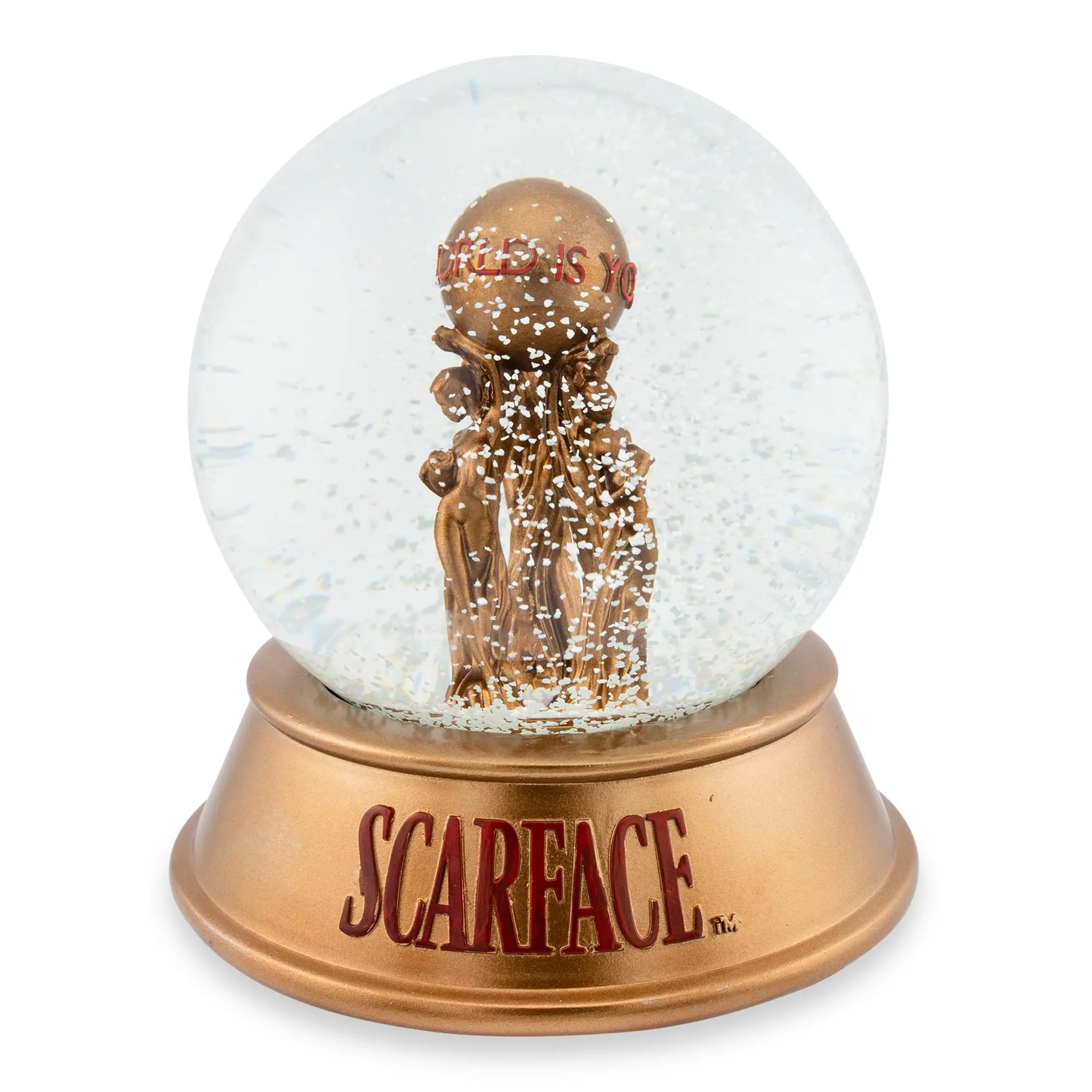 Scarface "The World Is Yours" Movie Collectible Snow Globe - 6 In Tall, Statue Inside, Decor Ornament for Room Decor