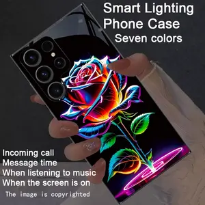Colorful intelligent voice controlled luminous phone case suitable for S26Ultra/S25Ultra/S24/S22Ultra/S23Ultra/S21Ultra/S20Ultra/S10+/S9+/S10 5G/Note20Ultra/Note10+/Note8/Zfold 7/Zfold 6/Z Flip7/Z Flip6  Intelligent luminous voice controlled phone case -