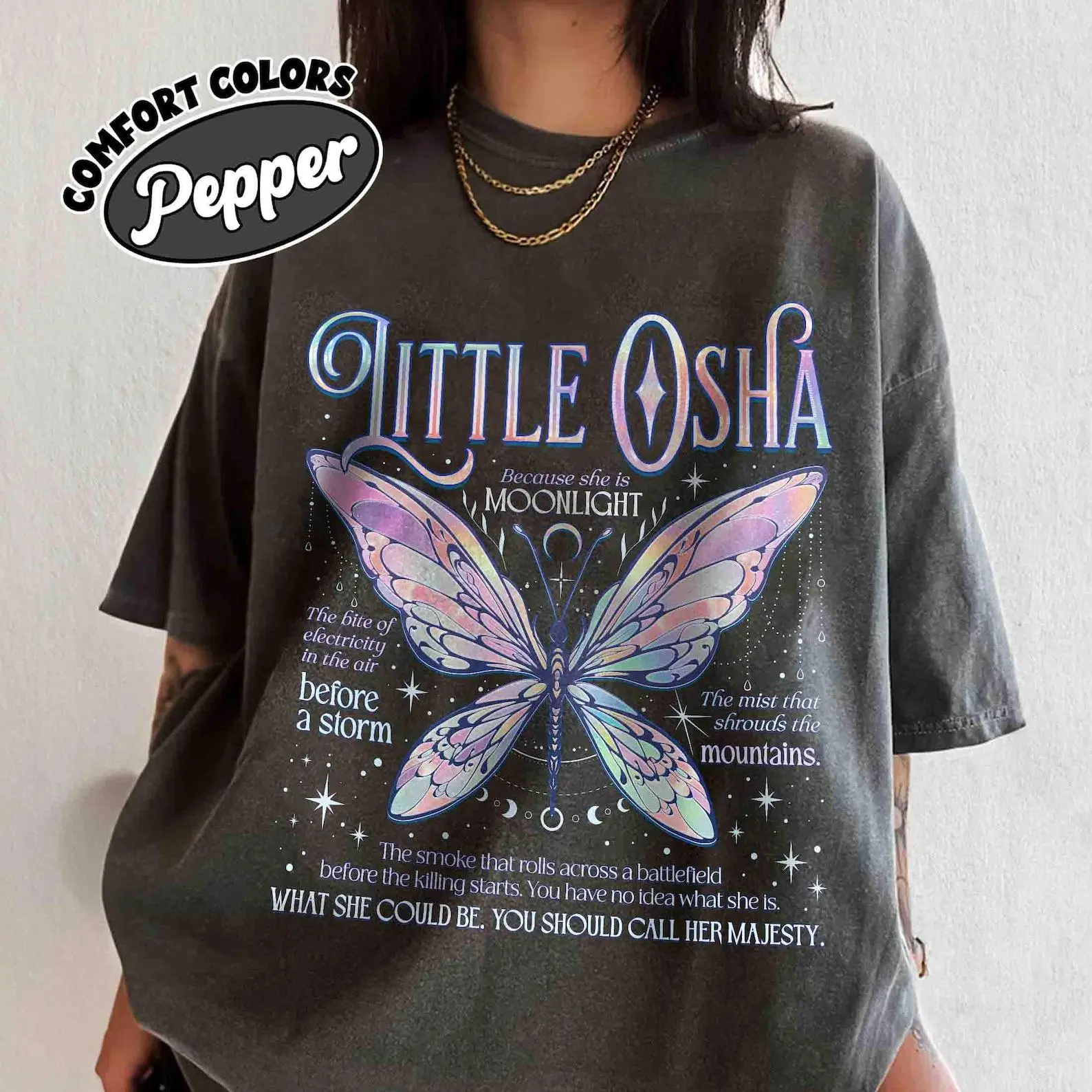 Little Osha Butterfly Comfort Color Shirt, Quicksilver Callie Hart Shirt, Saeris Fane Kingfisher Inspired Tee, Quicksilver Fan Shirt, Bookish Crewneck