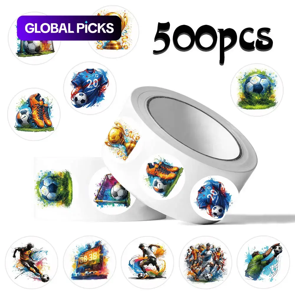 500pcs/roll American Football Series Sealing Stickers, Decal Sticker for Mugs, Laptops and Suitcases, DIY Notebook Decoration Stickers, Birthday Gift #GLOBAL PICKS