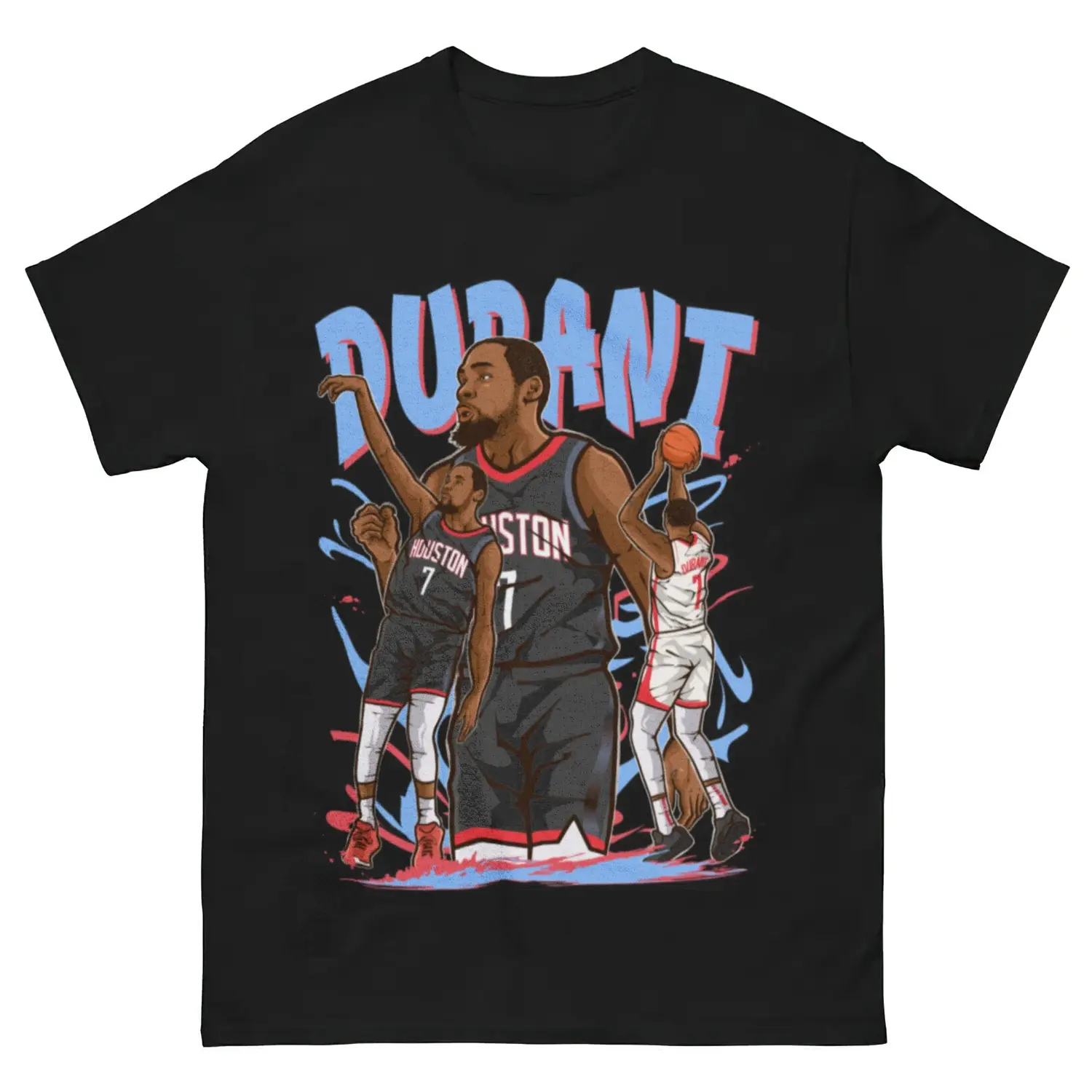 Kevin Durant Cartoon Style Houston Basketball T-Shirt