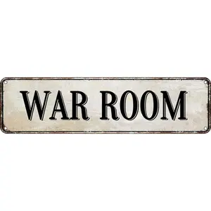 War Room Sign Vintage Metal Tin Signs Retro Wall Decor for Home Bar Pub Man Cave Office Decoration 4x16 Inch