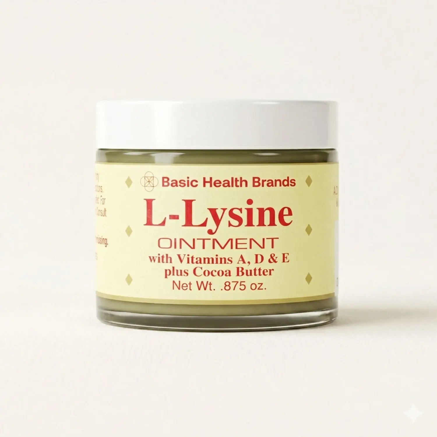 Basic Health Brands L-Lysine Ointment | Lip & Skin Moisturizing Support with Vitamins A, D & E