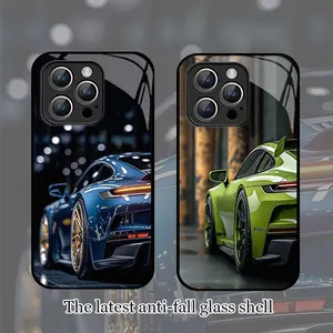 IPhone 16 Promax Car Sports Car Supercar Racing Car phone case Phone Case Tempered Glass Anti Drop, Anti Sweat Suitable for iPhone 15 14 13 12 11 XS Phone Protection Case Shockproof Silicone