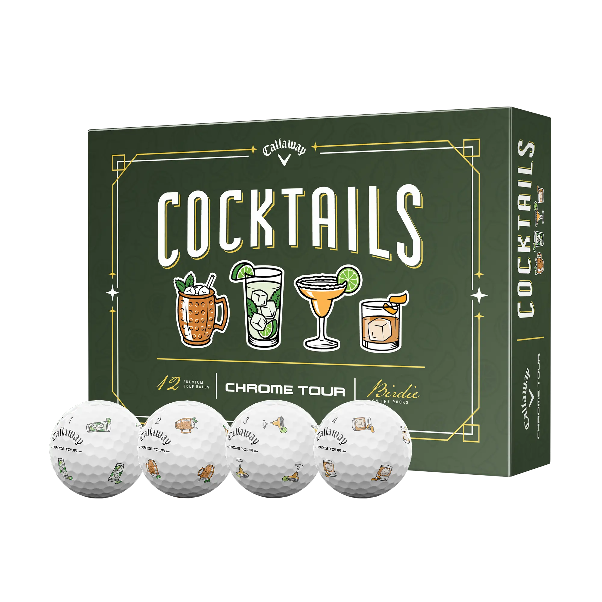Callaway Golf Chrome Tour Cocktails Golf Balls in White