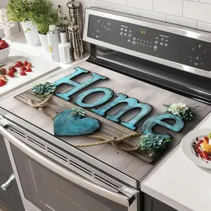 Non-Slip Rubber Oven Mat with Heart Pattern Design, Kitchen Stove Protector, Easy Clean Mouse Pad, Multi-Purpose for Oven, Washer, Dryer