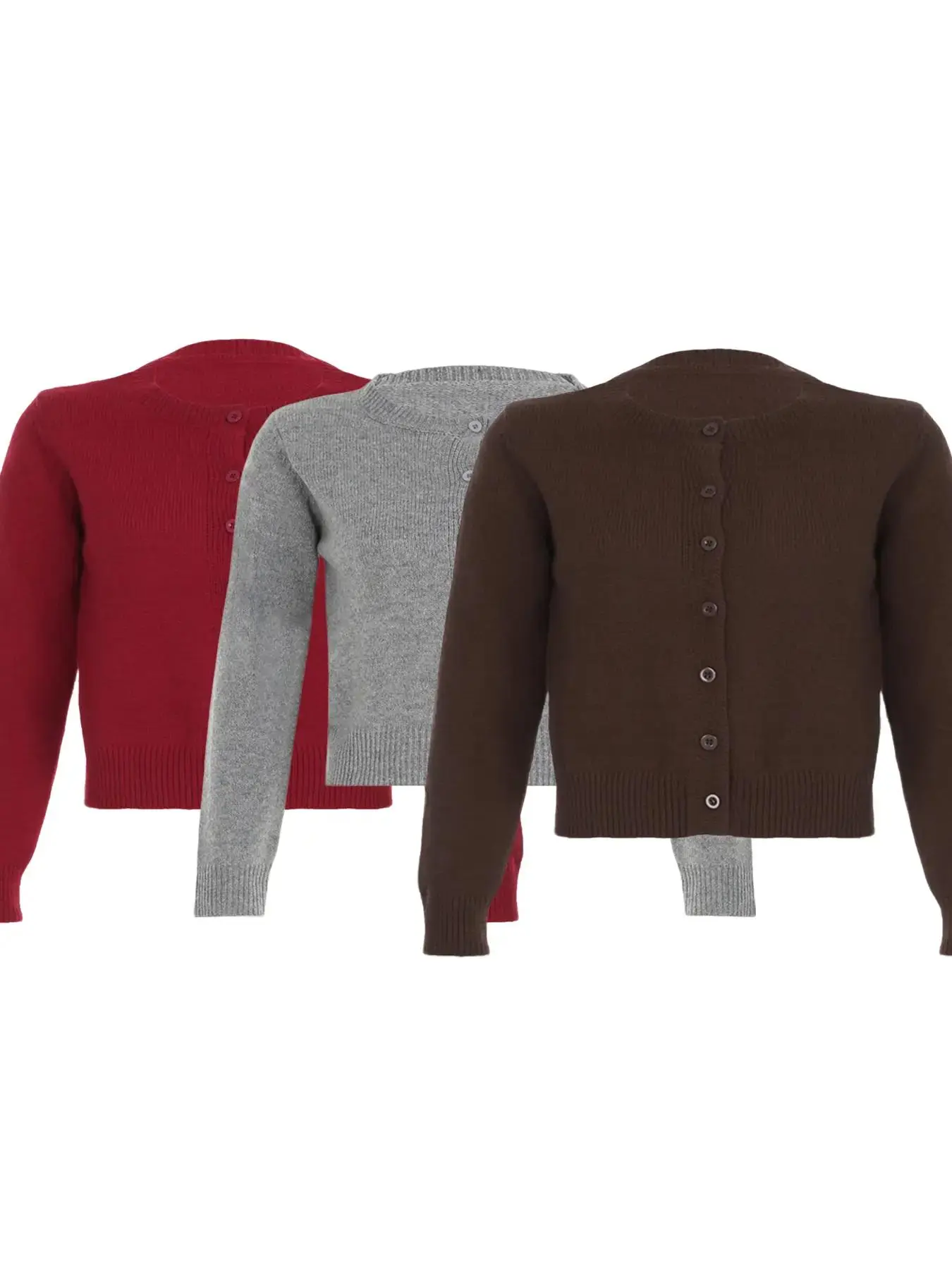 burgundy * 1 + gray * 1 + brown * 1