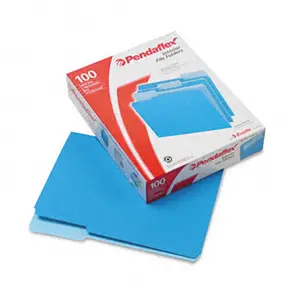 212 MAIN Pendaflex 2-Tone Interior File Folders, 1/3 Top Tab Cut, Letter Size, Blue, 100 per Box, for File Subdivision