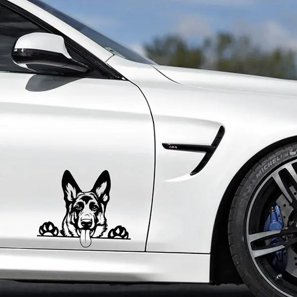 Peeking German Shepherd - Sticker