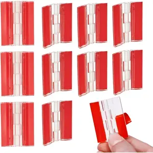 16 PCS Clear Mini Plastic Hinges for Plexiglass Clear Small Hinges Plastic Transparent Continuous Piano Hinge Folding Hinge Tools for Crafts, Aquarium Lid, Cabinet, Furniture (1.73 x 1.34 Inch)