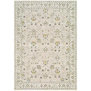 Amaru Cream & Sage Textured Rug with Fringes