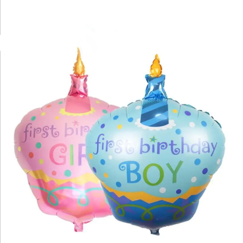 Candle Cake Design Balloon, 1 Count Q Version Candle Cake Aluminum Foil Balloon, Birthday Party Photo Props Decoration, Party Supplies, Ornaments