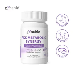 Gynable AKK Probiotic & Berberine Capsules for Gut Health & Debloat Support, 27mg Akkermansia Muciniphila with Ceylon Cinnamon & Chromium for Weight & Glucose Support, USA Made, meal booster appetite booster berberine supplement advanced food noise