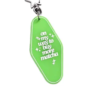 Matcha Motel Keychain with Star Clasp - Trendy Accessories - Cute Tea Coffee Souvenir Gifts