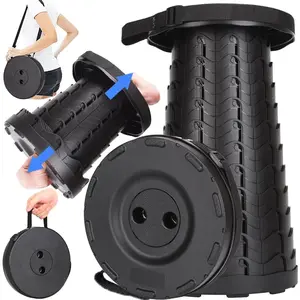 Upgraded Collapsible Stool, 400lbs Max Weight, Lightweight But Sturdy, Portable Retractable Folding Telescoping Foldable Camping Stool for Adults Outdoor Fishing Hiking Travel BBQ