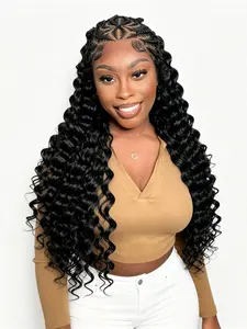 13x6 Braided Cornrow Wig, High-Quality Synthetic Fiber, Natural Look, Pre-Parted Lace Front, Beginner-Friendly, 26 Inches, 1b Color, Lace Braided Wigs