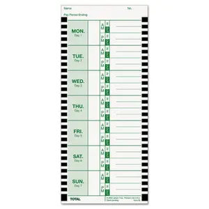 Lathem Time LTH 4 x 9 in. Weekly 1-Sided Time Card for Lathem Model 800P - Pack of 100