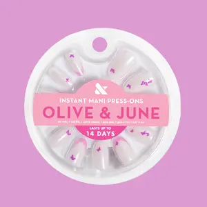 Butterfly Mixed French - Press-On | Medium | Oval