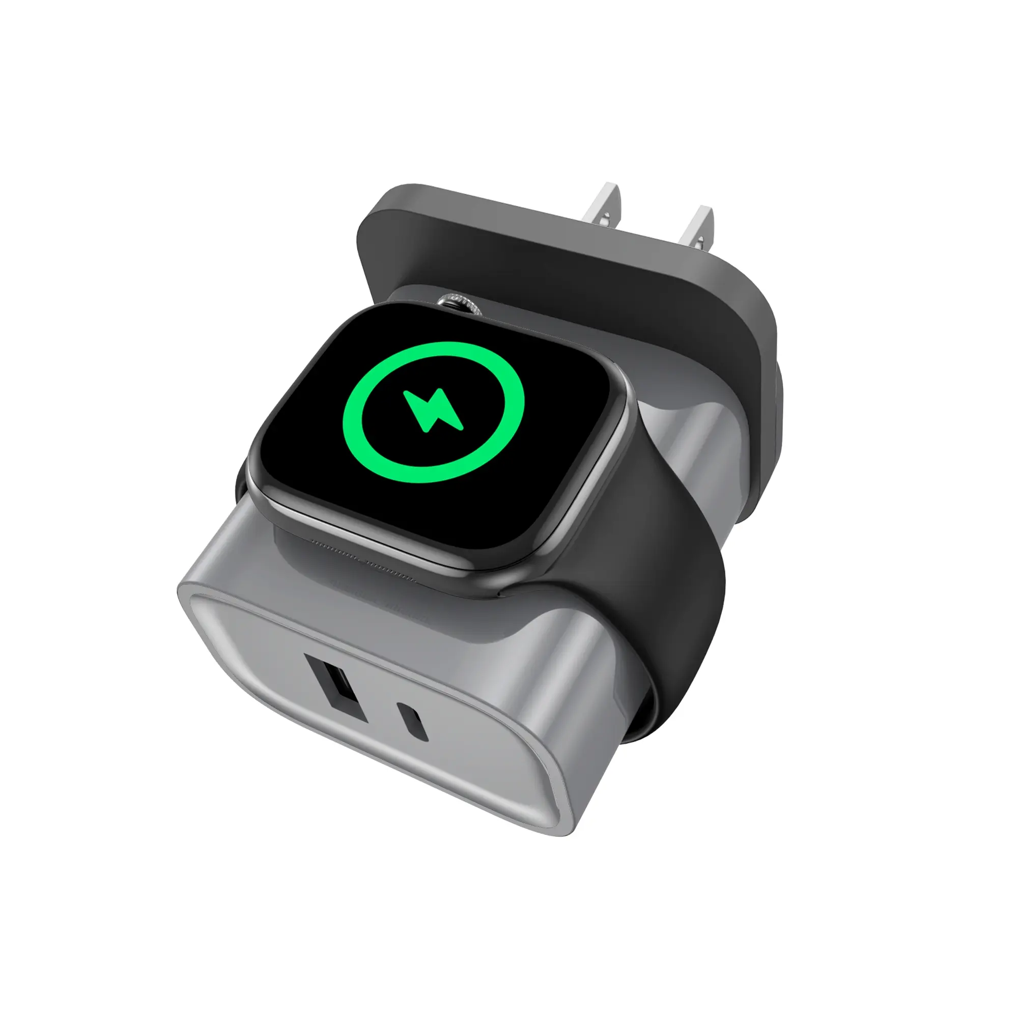 Xl-16 Pg 3 in 1 Charger for Apple Watch, 25w Dual Port Compatible USB C Wall Charger, Type C Charging, USB Charging Ports, Fast Charging Block for iPhone, Travel Charger for AirPods iPad