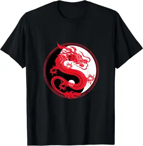 Yin and Yang Dragon Culture Myth Art Chinese Gift T-Shirt