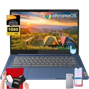 Lenovo  Slim 3 Chromebook Laptop - 14" FHD Touch Screen for Student Business, 8-Core MediaTek 520 Processor, 4GB RAM, 64GB eMMC, 256GB Micro SD, 13.5 H of Use, Wi-Fi 6, Webcam, Chrome OS