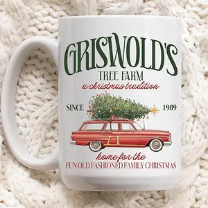 Christmas Vacation Coffee Mug, Griswold Christmas Tree Farm Cup, Family Christmas Gifts, Funny Holiday Movie Nostalgia