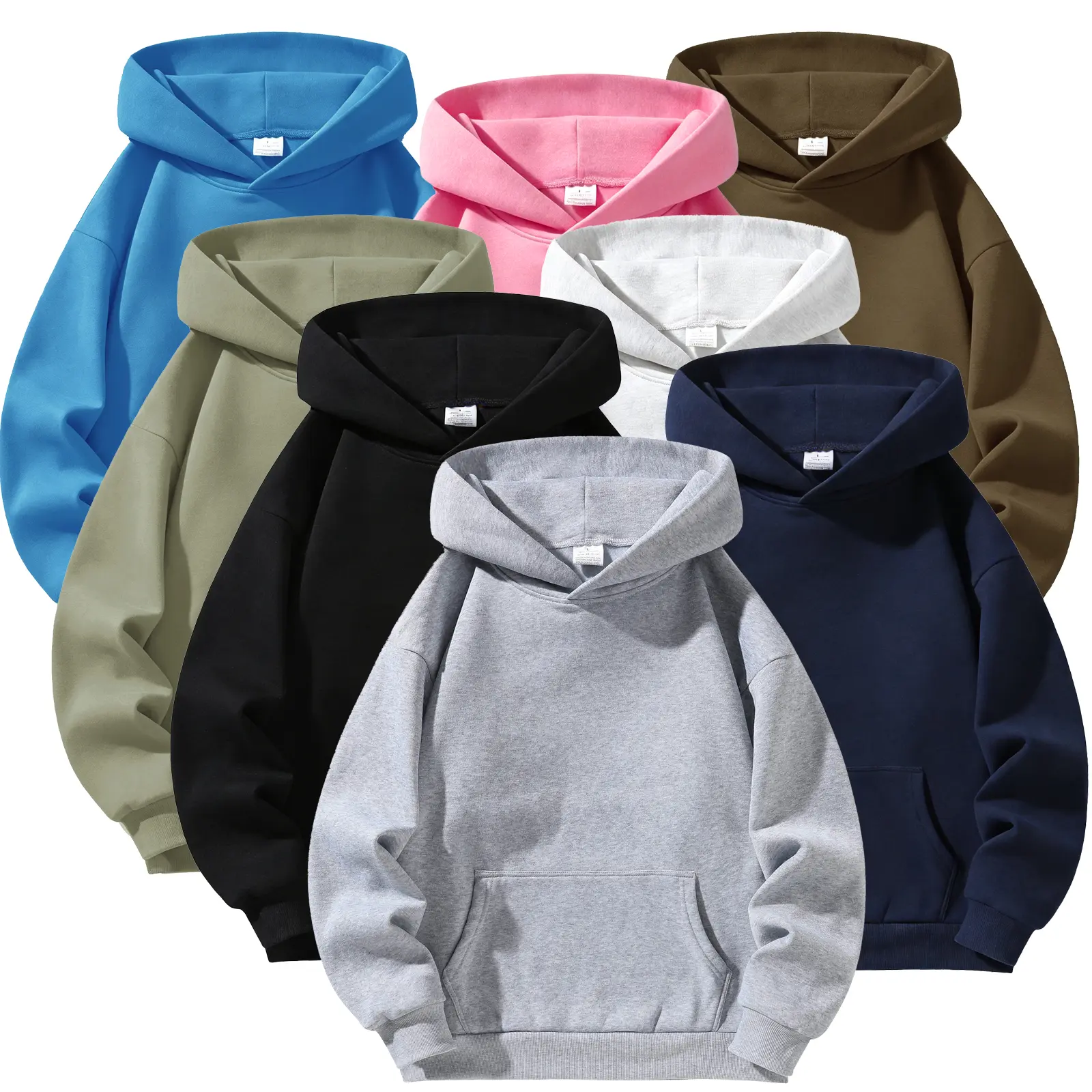 Men's Minimalist Long-Sleeve Fleece Hoodie Sweater - Regular-Fit, Soft, Breathable Polyester Pullover, Fashion Clothing, Tops - Durable, Machine-Washable Casual Outdoor-Urban Wear - Versatile Gifts for Him (Gray/Black/Blue), Mens Clothing, Print, Plain, F