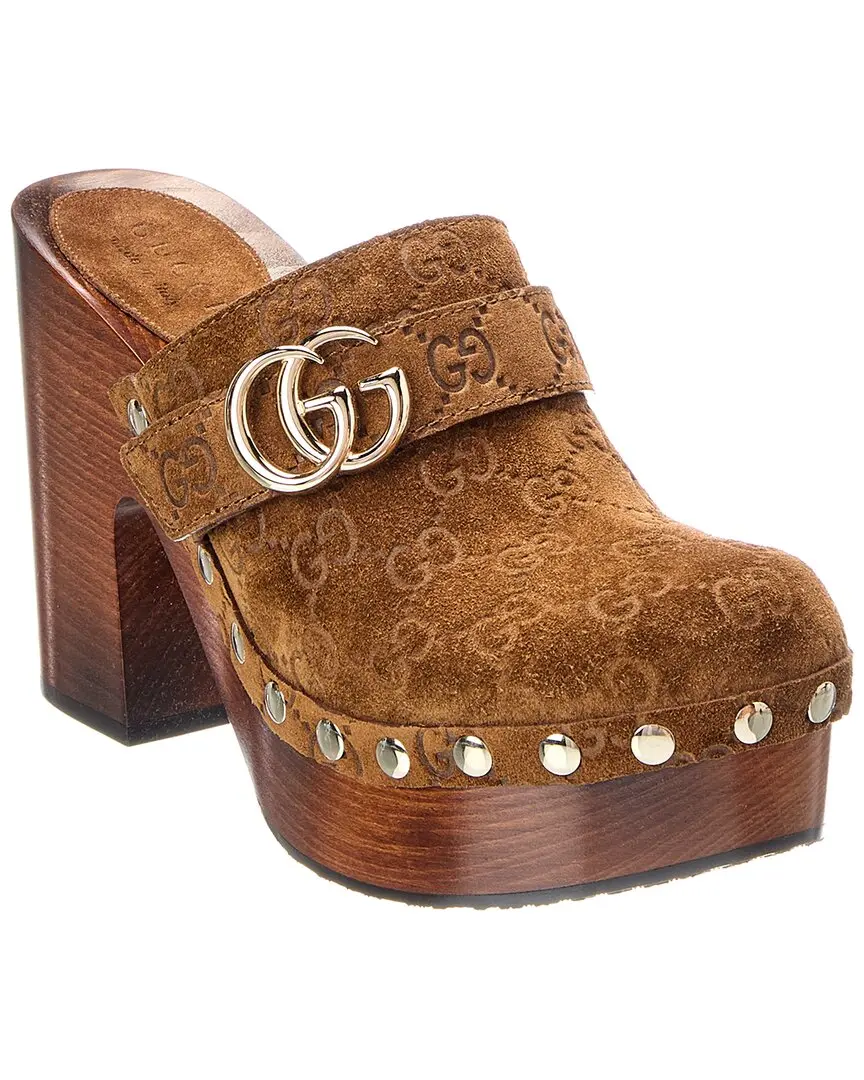 Gucci GG Logo Suede Mule