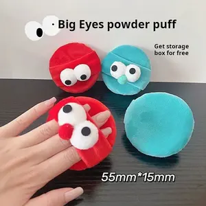2-Piece Set of Adorable "Big-Eye Monster" Makeup Sponges. These ultra-soft, dual-use (wet or dry) blenders feature a fun monster face design and include both a teardrop shape for all-over application and a triangle wedge for precise areas.