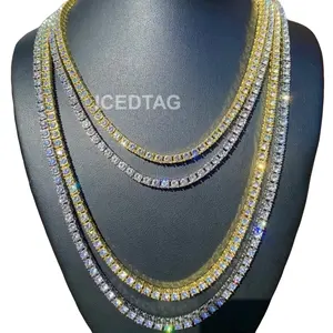Iced Bling Out Rhinestone Tennis Necklace Chain Jewelry for Men and Women