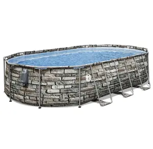 New Power Steel Comfort Jet 16'x10'x42" above Ground Pool Set