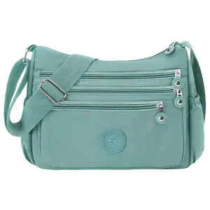 Women’s Lightweight Waterproof Nylon Crossbody Bag with Multi-Pocket Organizer, Adjustable Strap Shoulder Purse for Travel, Commute & Daily Use, Ideal Mother’s Day Gift