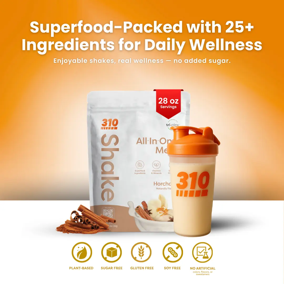 310 Nutrition – Horchata – Quick Meal Replacement Shake, Plant-Based Protein with 25+ Nutrients On-The-Go | 28 Servings
