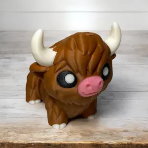 Highland cow animal articulated fidget toy | 3D printed