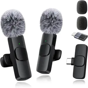 Mini Microphone for /Android:Lapel Microphone for Video Recording,Plug and Play,Live Streaming and Podcasting-Textured Black