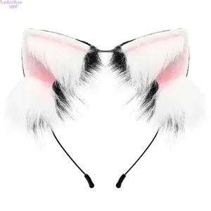 Handmade Plush Cat Ears Headband, Realistic Furry Animal Ears Hairband, Cosplay Fox Ears Costume Accessories, Adorable Furry Style Props Perfect for Anime Conventions, Cosplay Events, Halloween Parties & Daily Cute Outfits