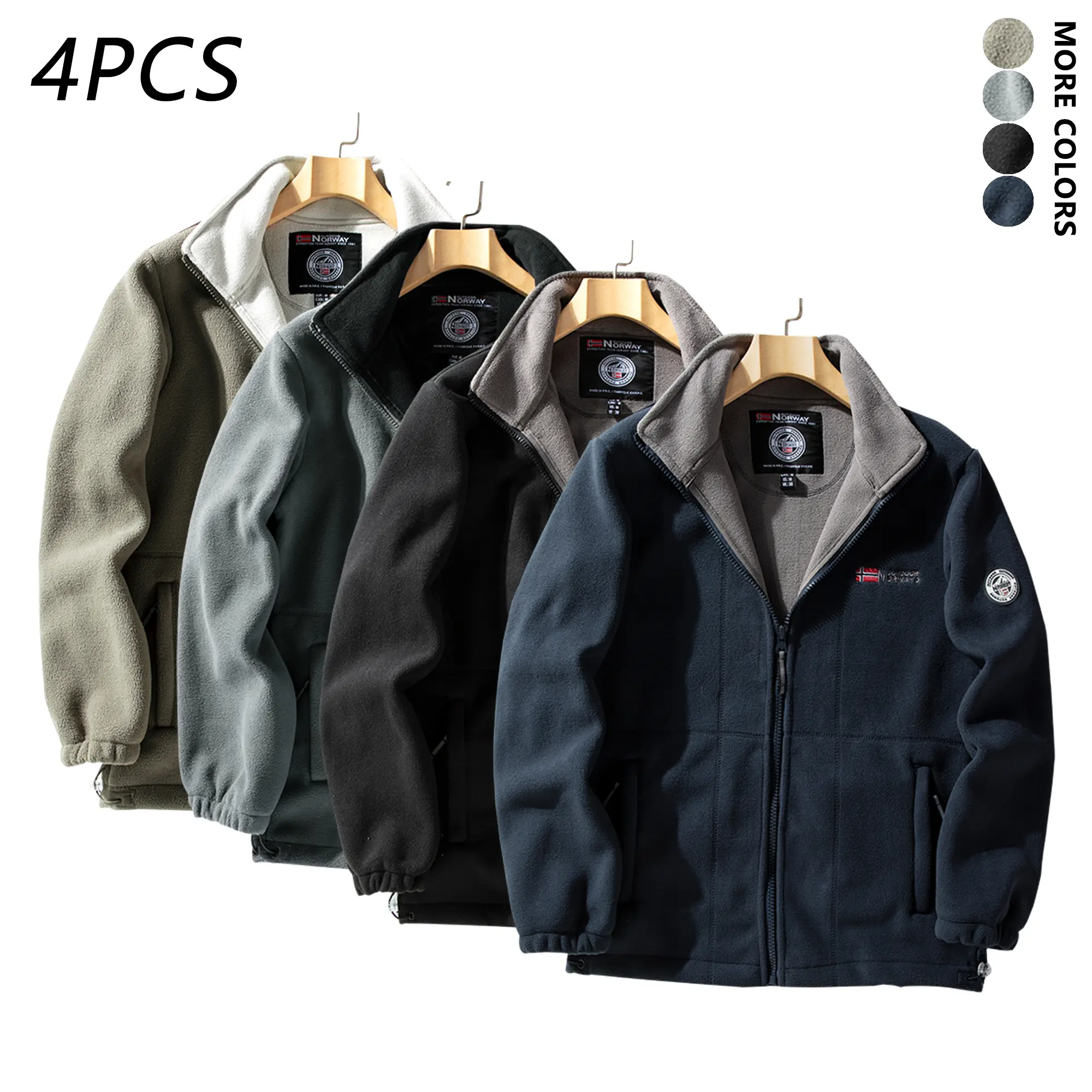 Men’s retro stand-collar jacket for autumn/winter with fleece lining; color-block zip cardigan—fashionable casual knit open-front jacket with warm fleece interior; available in solid colors; suitable for outdoor activities and everyday workouts; ideal as