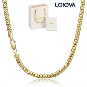 Men's Stainless Steel Miami Cuban Chain Necklace - Ear-Style Clasp, Multi-Size Options (6mm/8mm Widths, 7.5in-24in Lengths), Fade-Resistant, Durable, Gold-Plated Finish, Hip-Hop Look Jewelry, Comes with Gift Box,summervibes