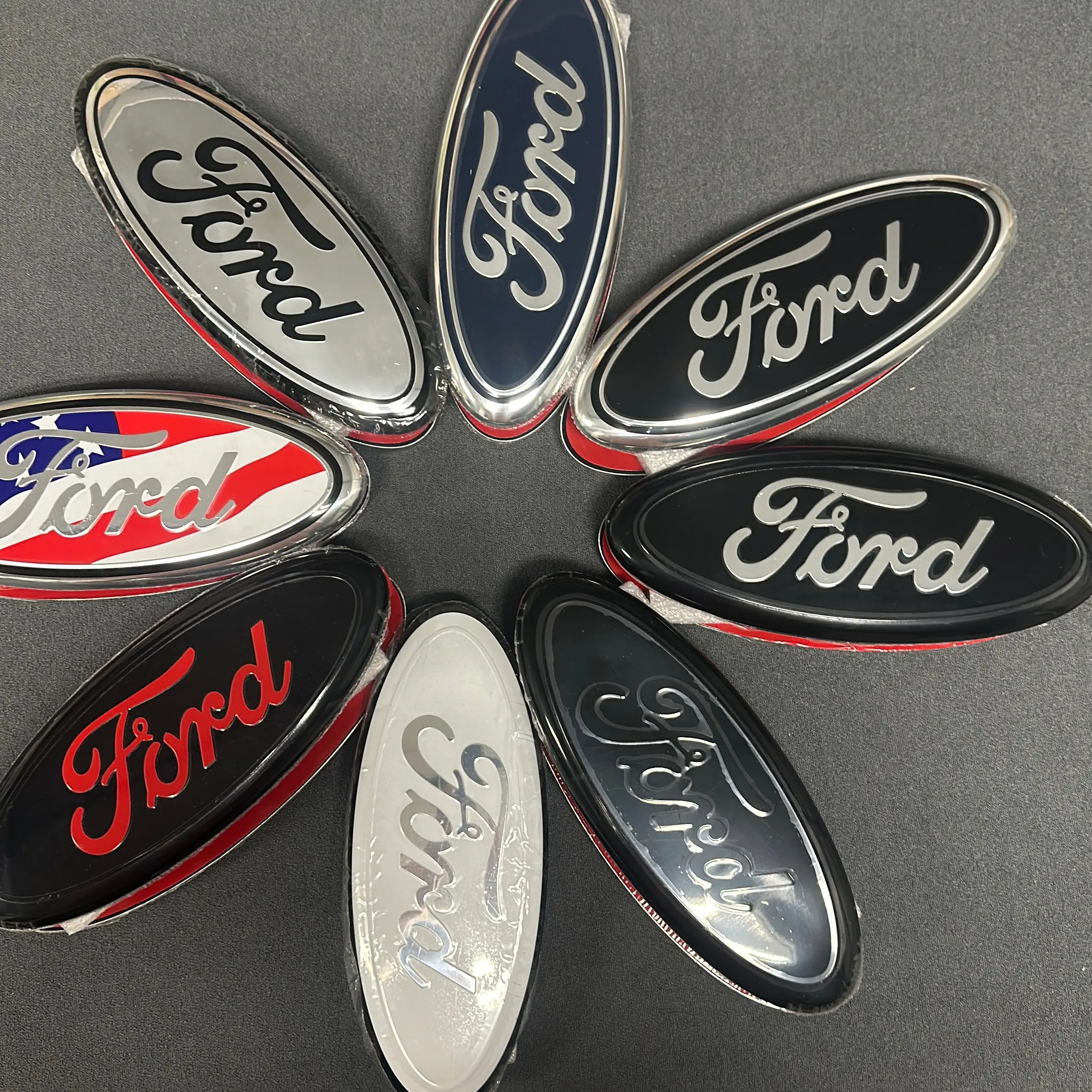 New Look in 1 Min!For FORD 9" Gloss Black Emblem Set for F150 F250 F350 – Front & Tailgate, No Drill, 3M Tape, 2005-2014