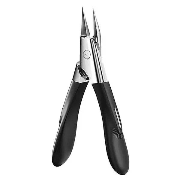 Professional 30° Beveled Blade Ingrown Toenail Clippers for Thick Hard Nails - Lightweight Compact Travel Size Carbon Steel Nail Care Tool with Ergonomic Handle for Seniors, Embedded Spring Design, Protective Cover