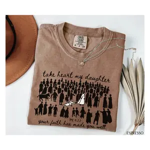 Christian Bible Verse T-Shirt – “Take Heart My Daughter Your Faith Has Made You Well” Matthew 9:22 Scripture Graphic Tee – Inspirational Faith Shirt – Religious Jesus Healing Apparel – Spiritual Quote Vintage Unisex Christian Clothing Gift