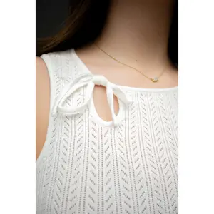 Alyse White Sleeveless Knit Top