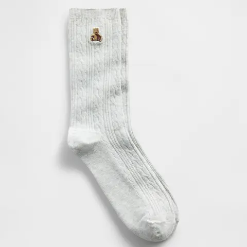 Gap Men's Brannan Bear Cable-Knit Crew Socks
