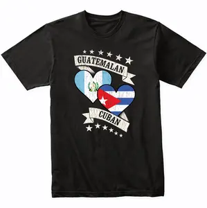 Guatemalan Cuban Heart Flags Guatemala Cuba T-Shirt