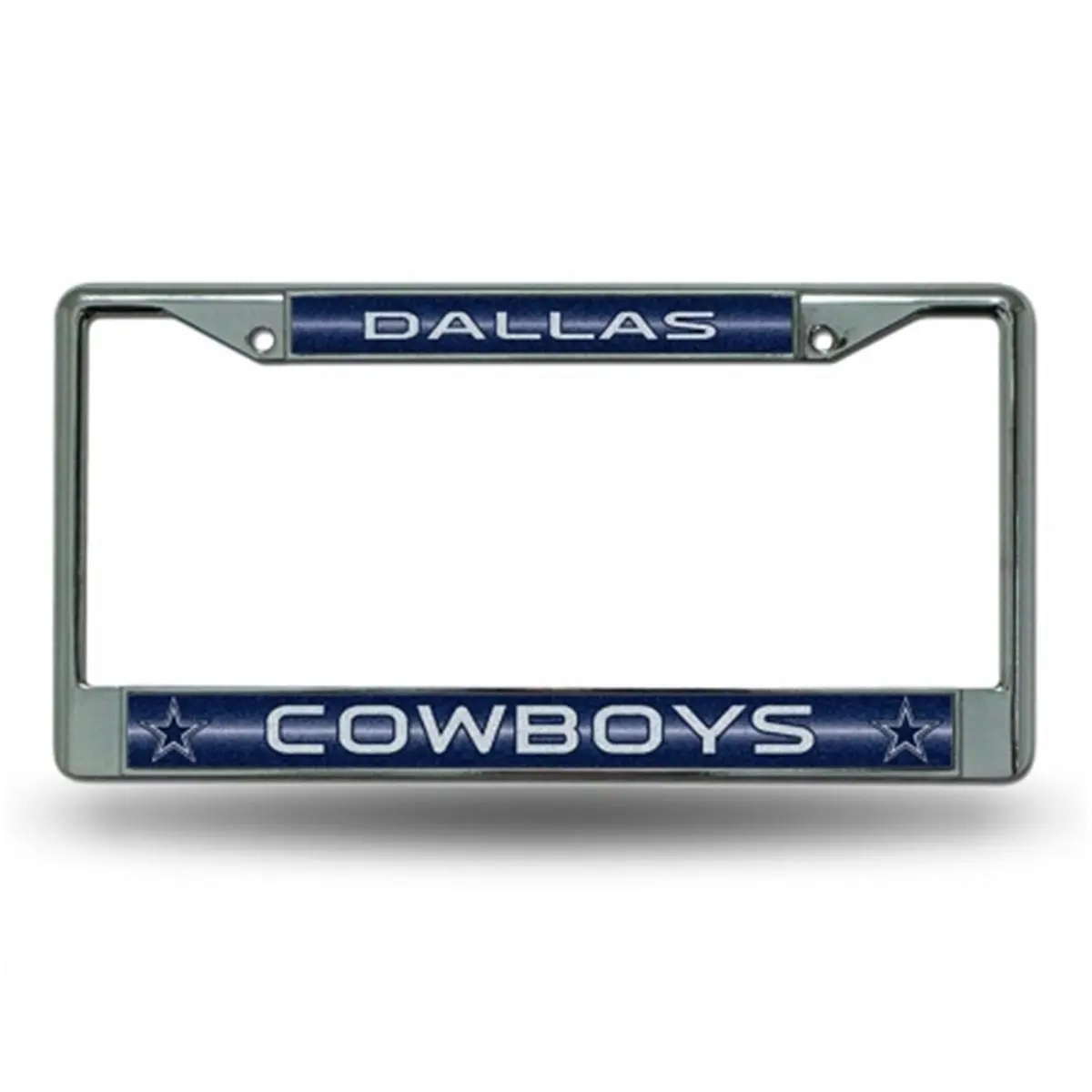 212 MAIN Dallas Cowboys NFL Car Accessories - Bling Glitter Chrome License Plate Frame with Logo, Custom License Plates Collectible Sports Accessory, Automotive