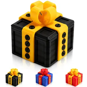 Prank Gift Box - 3.14in, 3D Printed Box with Screws, Surprise Funny Money Puzzle Box, Novelty Gift Boxes for Presents for Birthday, Valentines Day Gifts Party Favors Festival (Black Gold)