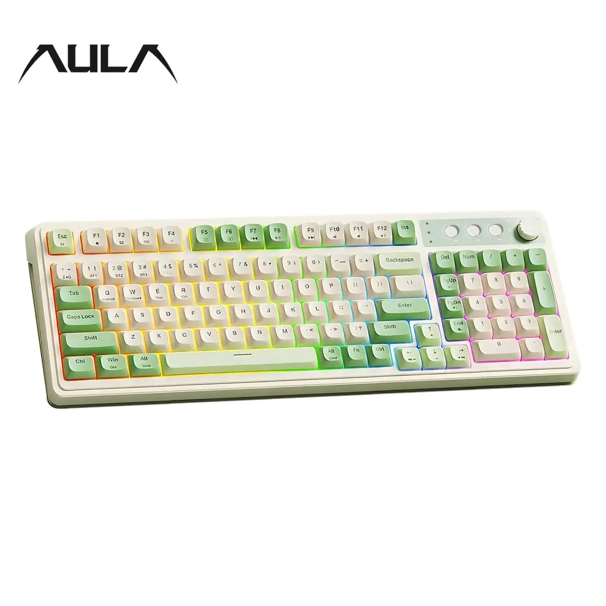AULA S99 Membrane Keyboard, USB Charging 99 Keyboard with RGB Backlight, Ergonomic Keyboard, Comfortable Hand Gesture Keyboard, Long Endurance Keyboar