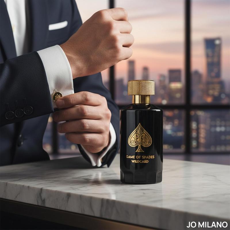 Jo Milano Game of Spades Wildcard Parfum Spray | 3.4 oz (100ml) | Vanilla, Apple, Tonka, Oud Wood, Bergamot Scent |   Fragrance for Men long lasting perfume
