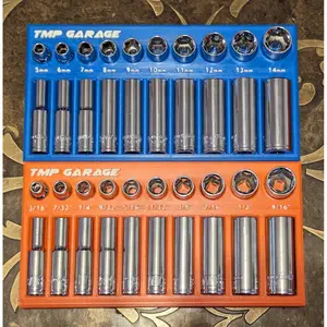 3D Printed 1/4 Drive Low Profile Socket Organizer Metric And Sae Set, Compatible With Harbor Freight Pittsburgh And Quinn